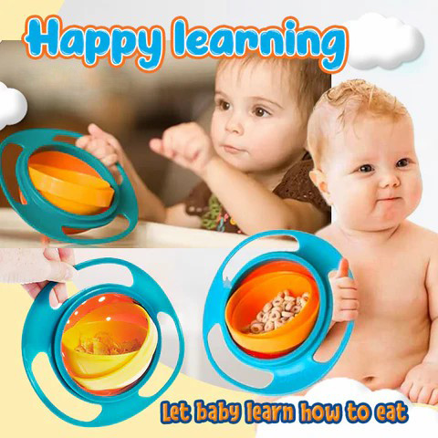 Spill Resistant 540° Rotations Baby Bowl