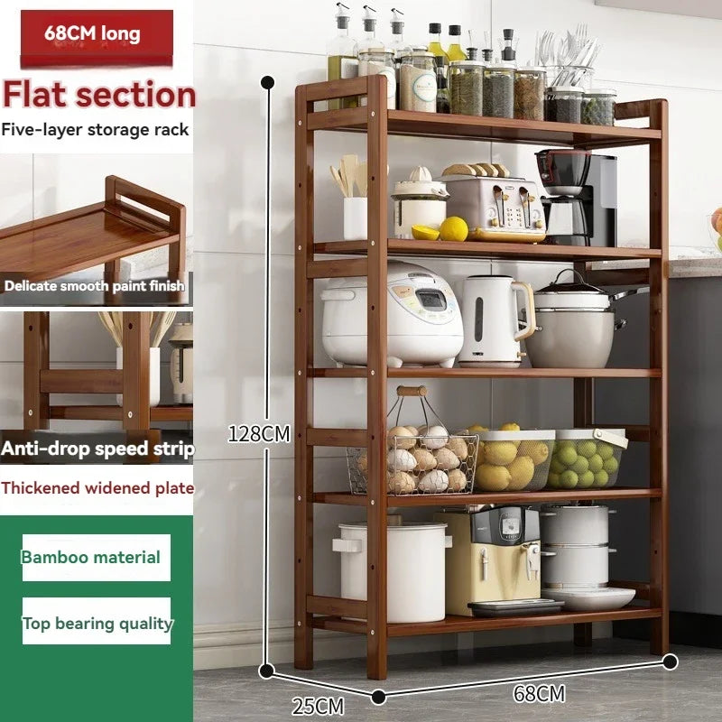 Kitchen shelf, floor standing multi-layer product collection, household pot seasoning shelf, fruit and vegetable bowl and dish s