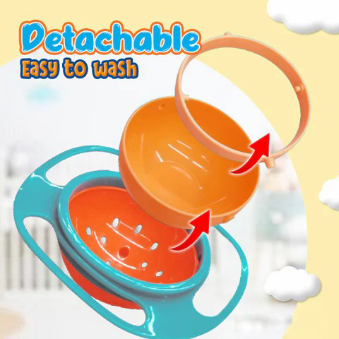 Spill Resistant 540° Rotations Baby Bowl
