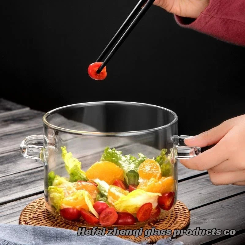 Soup pot health pot high temperature resistant burning pot instant noodle pot household soup pot with lid soup bucket double ear