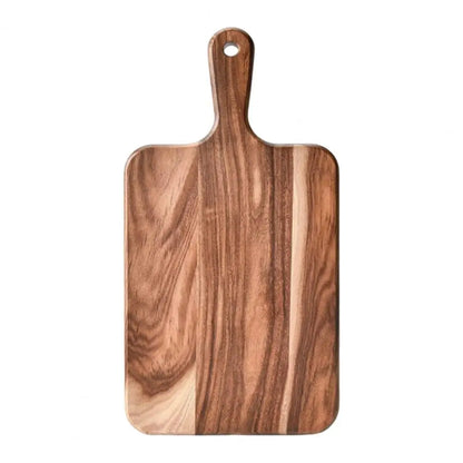 Long Carry Handle Chopping Board Round Cheese Board Versatile Acacia Wood Cutting Board with Handle for Meat Cheese for Kitchen