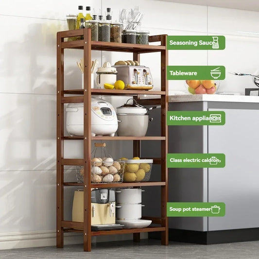 Kitchen shelf, floor standing multi-layer product collection, household pot seasoning shelf, fruit and vegetable bowl and dish s